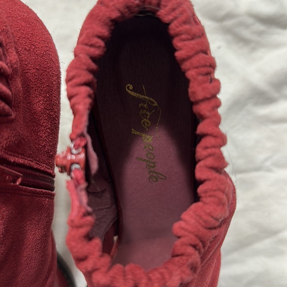 Free people NWOT satellite red open toe suede booties size 41 - Picture 4 of 9